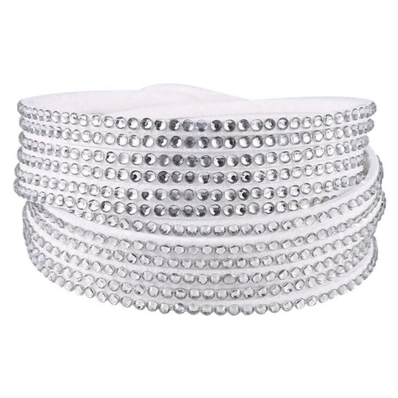 Ivory Wrap Bracelet with Rhinestones - Picture 3 of 3